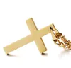 Pretty Gold Chain Jewelry Cross Pendant Necklace Link Chain Necklace Statement Charm Jewelry Black Silver Gold Plated Cross Necklaces