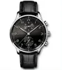 Vendita di orologi di lusso da uomini di marca guardano nuovi cronografo portoghese Black Dial 40mm Orologio I371447 Orologi da polso347Z2233465