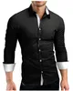 Nouveaux hommes chemise marque mâle de haute qualité à manches longues chemises d'affaires décontracté Hit couleur Slim Fit noir homme chemises habillées taille asiatique 4xl217v