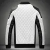 Toptan- 6xl 2017 yeni deri ceket erkek artı beden winbreak patchwork blackwhite pu ceket ince sıcak motosiklet katları xa049