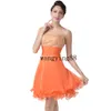 2018 Süße Grace Karin Orange kurze Heimkehrkleider Chiffon Schatz-Abschlussballkleid sexy Plus-Size-Clubkleider