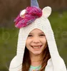 Kids Unicorn Hat Hooded tassel Blanket Shawl Knitted Cap Cosplay Photography knit blanket hat cape LJJK1052