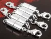 Nyaste silver / guldpläterade magnetmagnet halsband clacylinderformade klämmor för halsband armband smycken diy