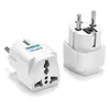 100 Pcs/lot Universal 2 Pin AC Power Electrical Plug Adaptor Converter Travel Power Charger UK/US/AU To EU Plug Adapter Socket