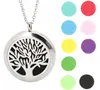 Arbre de vie Pendant 30 mm Aromathérapie Huile essentielle Collier en acier inoxydable Perfume Diffuseur Huiles de notation Locket Envoyer la chaîne et les coussinets en feutre comme cadeau