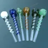 Neue farbige Glasölbrennerpfeifen Glaspfeifen gebogene gerade Röhre Mini-Pyrex-Ölbrennerpfeife Rauchzubehör für Öltupfen SW26