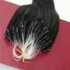 Naturfärg Svart Straight Hair 9a Brasilianska Hårförlängningar 14Inch-26inch 100Strands 100gram Loop Micro Ring Mänskliga hårförlängningar