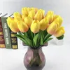 PU Gefälschte Künstliche Blumenstrauß Real Touch Silk Tulip Blumen für Party Hochzeit Dekoration Blume