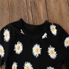 Vestiti della neonata Set di vestiti per bambine per bambini piccoli Manica lunga Top con stampa margherita + Gonna tutu 2 pezzi Abiti per bambini Abbigliamento per bambini per bambini