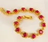 Delicate Ruby Armband Mooie Dochter Meisjes Sieraden 18 K Geel Goud Gevulde Ronde Cut Crystal Mode Armband Mooie Gift