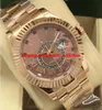 Роскошные часы 2 в стиле шоколадный циферблат 18KT Everose Gold Automatic Fashion Brand Men039s Начальные часы Новый стиль 4570493