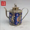 Colección miscelánea antigua, vajilla de cobre antigua, maceta de porcelana, decoración, jarra, tetera, regalos artesanales