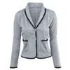 Plus Blazer da donna Cappotto Outwear Autunno Moda Elegante Blazer da ufficio Donna Feminino Solido Grigio Nero Abbigliamento da festa