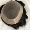 100% человеческих волос мужские парик моно кружева с Npu вокруг парики для мужчин система замены естественный Волосяный Покров свободный стиль волна шиньоны