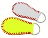 2019 Hotsaleusaソフトボールの日当たりの良い刺繍黄色の革のグリルギフトホワイトリアルレザー野球スポーツシーズンジュエリーキーチェーン