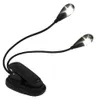 Gadget Flexible Clip-On-Clip Dual LED 2 Arme Notenständer Lese-E-Book-Lichtlampe für E-Book-BÜCHER, Musikständer, Laptops usw. KOSTENLOSER VERSAND