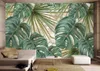 Pintinha pintada à mão foto papel de parede planta verde deixa papéis de parede para sala de estar pinturas decorativas