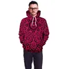 Kadın Kazak Yeni Varış Mandala Büyük Boy Hoodies Hip Hop Tops Kırmızı 3D Dijital Baskılı Trend Kapüşonlu Hoodies