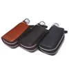 CONTACT'S Genuine Leather Car Key Wallets Fashion Key Holder Credit Card Housekeeper Keys Organizer Keychain Case Bag Key Pouch