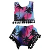 Kids Clothing Summer Toddler Girls Clothing Tassel Coconut Tree Vest Crop Tops Shorts 2PCS Set Baby Girl Clothes Outfits Beachwear 1-5T