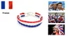 2018 Russie Coupe du monde drapeau couleurs bracelet en cuir hommes femmes corde tressée bracelets bijoux pour hommes 8 "20cm