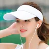 Grossist mode topless tennis kepsar solid färg sol hatt för kvinnor sommar strand tjej sport visan hattar för vandring resa