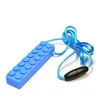 Силиконовые Жевательная кирпича ожерелье FDA Food Grade Silicone Зубные Ожерелье Творческий Кирпич образный Подвеска жевательные игрушки Ожерелье