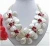 Charmig! Shell Flowercoralcrystal Halsband Bedövning! Pearlshellcoralcrystal halsband