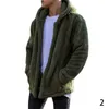 Solid color polyester men's warm and casual wool sweater autumn and winter hooded overcoat 2018#289851