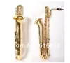 High Level Professional Saxophone Saxofon Powierzchnia Gold Lacquer Baritone Sax Marka instrumenty z ustnikiem i obudową