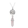 Pierre Naturelle Pendentifs Collier Chaîne Colliers Femmes Bijoux De Luxe Déclaration Sautoirs Colliers Quartz Rose Cristaux De Guérison Colliers