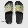 2018 mens and womens fashion green flower blooms printing leather slide sandals with rubber sole boys girls size euro34-45
