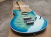 Custom Shop Edward Van Halen Gang Blue Green Quilted Maple Top Guitare électrique Manche en érable Floyd Rose Tremolo Cordier