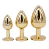 Toys DOMI 3pcs Golden Stainless Steel Anal Plug Metal Dildo Anal Beads Butt Plugs Sex Toy Y18110106