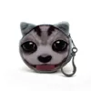 3D 인쇄 고양이 개 얼굴 가방 만화 핸드백 봉제 미니 동전 지갑 지갑 지퍼 키 헤드폰 홀더 가방