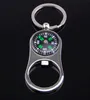 Outdoor Compass Bottle Opener with Metal Key Ring Chain Keyring Keychain Wine Beer Openers Bar Tool as Gifts