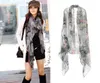 Hot Women's Floral Sjaal Bohemia Style Pashmina Flowers Print Foulard Sjaals Dame Neck Jurk Shawl Wraps Sarf Gray