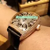 Top Men039S handledsklockor Rose Gold Diamond Fashion Boutique Watch Leather Strap High Quality Automatic Mechanical Watch 4610464