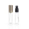 Mini botella de perfume de cristal inflable de alta calidad, 6ml, 9ml, con pulverizador negro/dorado/plateado/de Metal, envío rápido F1417