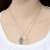 Luck Hamsa Hand Pendants Necklace Gold Silver Fatima Hand Palm Statement Necklaces for Women Clavicle Sweater Chain Christmas Gift