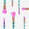 Conjunto de escova de maquiagem de gradiente colorido 5 pcs sereia profissional compõem pincéis kit para fundação pó facial occreador sombra