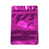 Vendita al dettaglio viola brillante Stand Up Zipper Zip Lock Bag 8.5 * 13cm Doypack Foglio di alluminio lucido Alimenti per tè essiccati Borsa per campioni 100 pz / lotto