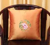 Fine Embroidery Peony Flower Pillow Cushion Cover Christmas Cushions Home Decor Sofa Chair Lumbar Pillow High End Silk Satin Pillow Case