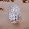 Neue Schmuck breite große Mesh-Stil Herz Ringe 925 Sterling Silber R023 offene Größe einstellbar schöne Mädchen Männer Frauen Geschenk Großhandelspreis