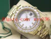 2 Kolor 18k Yellow Gold Red 41mm Prezes Day-Date 18038 Big Diamond Bezel Automatyczne Mechaniczne Mens Zegarki Zegarki męskie Wrist