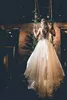 Princesse 2018 Vintage Pays Robe De Bal En Dentelle Robes De Mariée Bateau Cou Floral Applique Dos Nu Sexy Bohème Robe De Mariée Arc robe de mariée