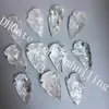 10 Pcs 20-40mm Bonito Nenhum Buraco Cru Bruto Natural Claro Cristal de Rocha Arrowhead Pingente Charme Undrilled Preto Obsidian Spearhead Ponto Pingente