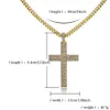 14K vergulde messing Micro verharde CZ cross hanger ketting voor vrouwen mannen cubr chain 24 inch