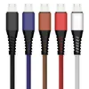 1m Metal Housing Braided Micro USB Cables 2.4A High Speed Type C Charging Cord for Samsung Android Smart Phone