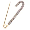 Lega color oro Splendidi cristalli trasparenti Spilla per fibbia per abiti da donna Accessori per gioielli di alta qualità Spilla per collare